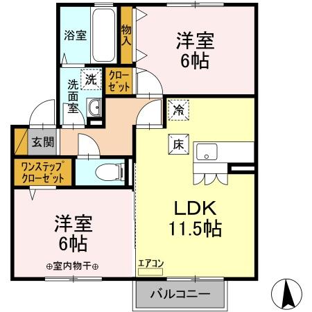 サニーハウス A棟の間取り