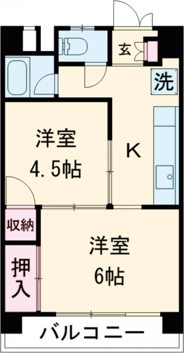 下川サンリバーマンションの間取り