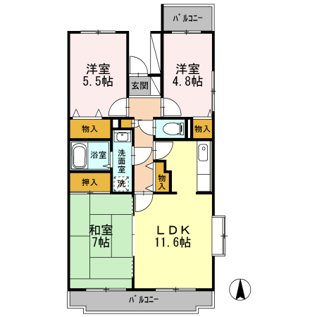 Bellevue参番館の間取り