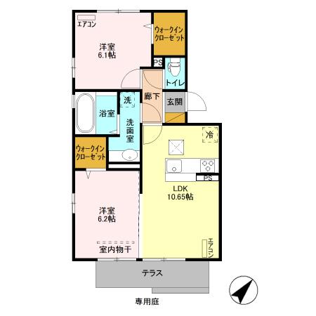 マノワール　青堀・105号室の間取り