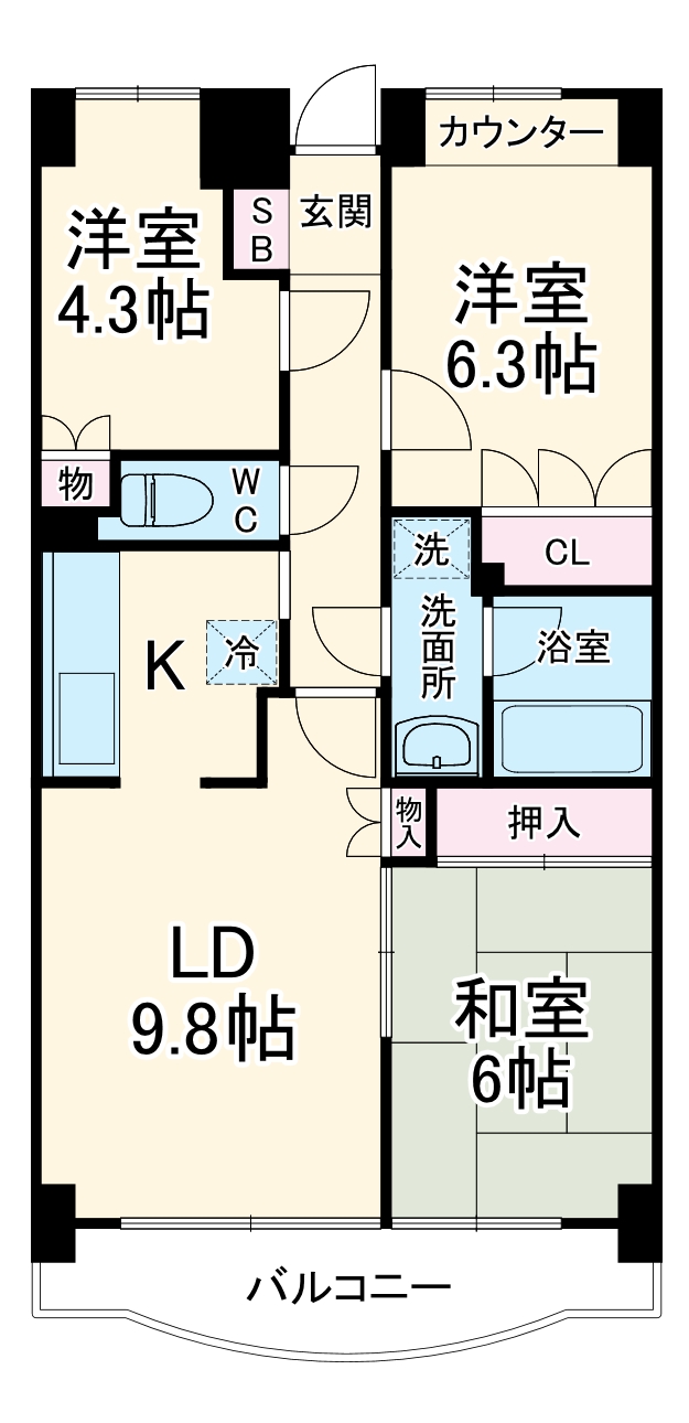 ファインドエル2新宿の間取り