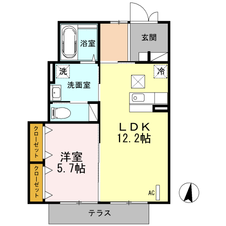 ザ・パーシモンBの間取り