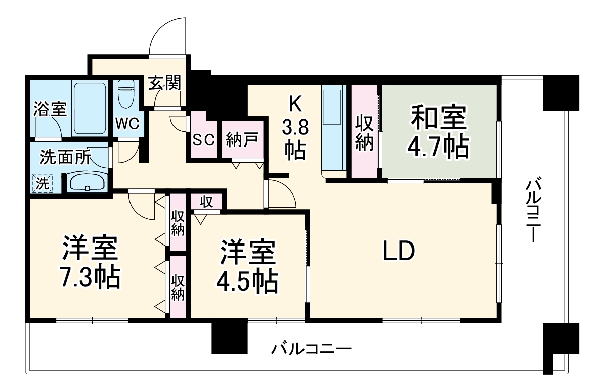 イニシア新川崎の間取り