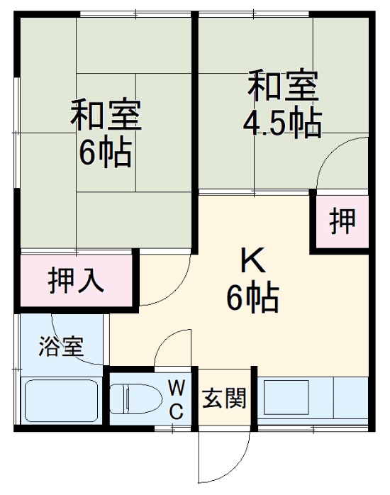 秋本ハイツ Bの間取り