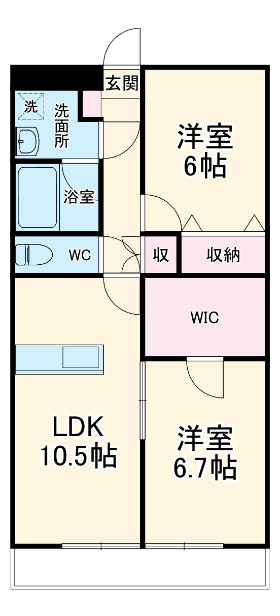 水神町の完工年月(2013年3月)築の賃貸マンションの間取り