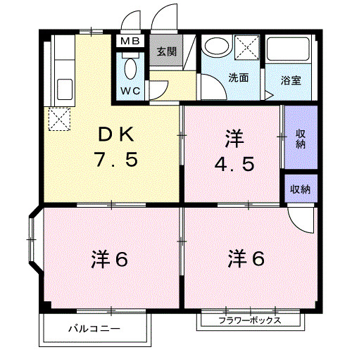 エルディム若月Bの間取り