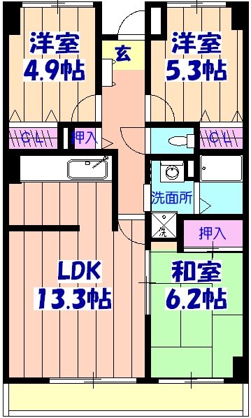 ベルレージュ船橋の間取り