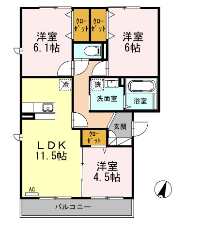 グランレーヴCの間取り