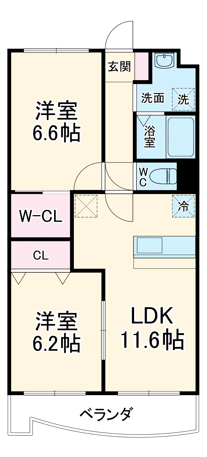 リーフ萩丘の間取り