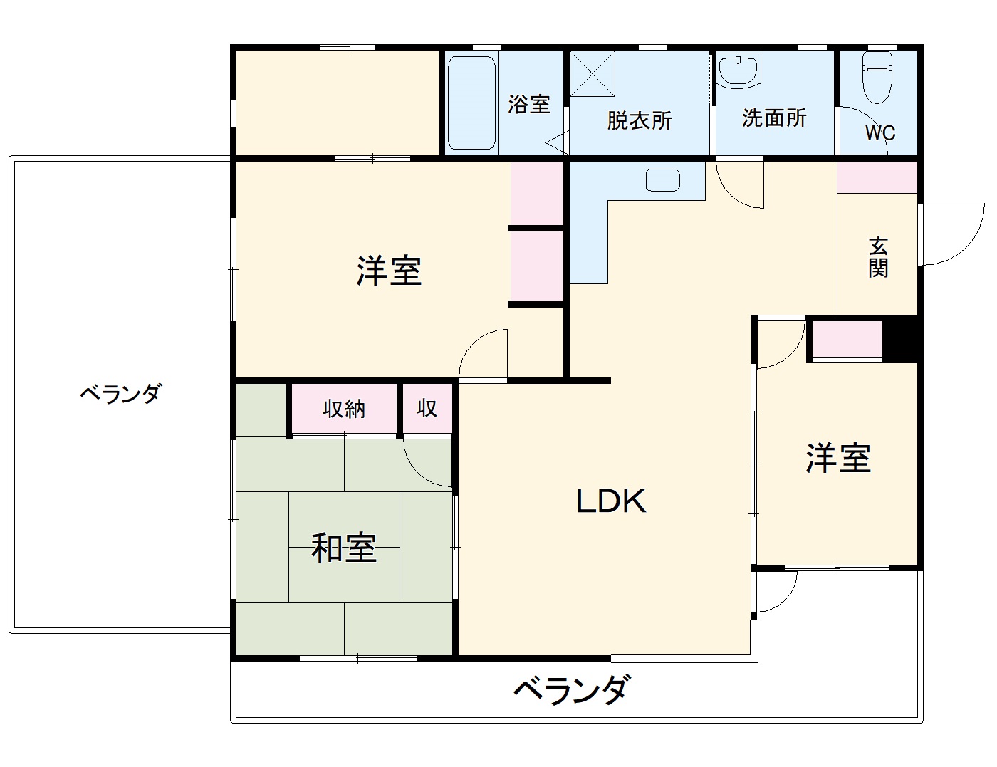 エメラルドハイツEの間取り