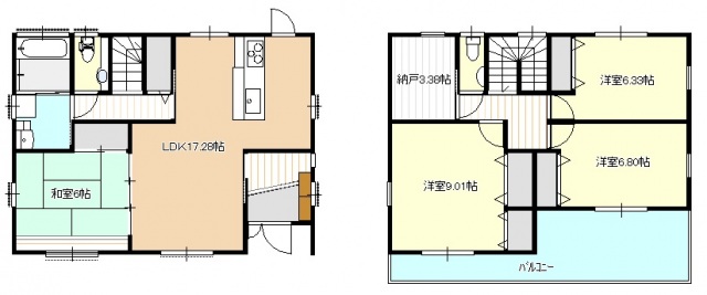 六軒町2丁目貸家の間取り