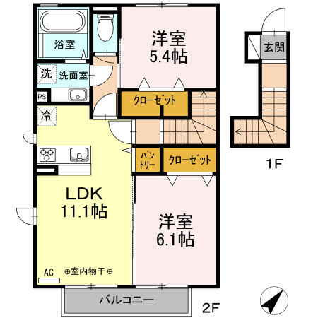 ターナ木曽西 B棟の間取り