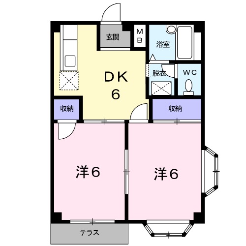 グリーンハイム金子Bの間取り