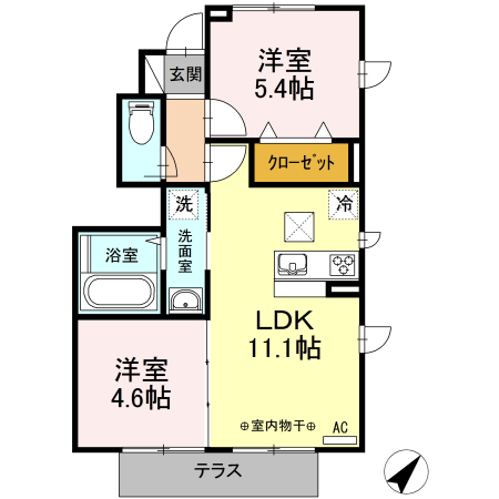 ターナ木曽西 B棟の間取り