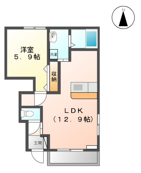 グラスフルールBの間取り