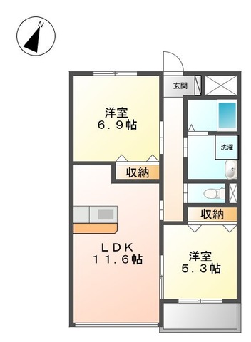 エルヴェ汐焼Aの間取り