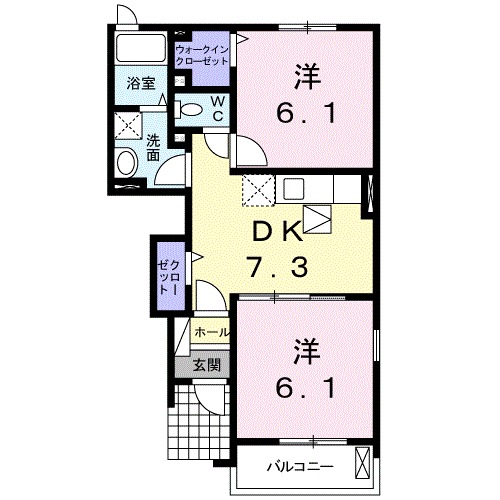 リブラ リバーサイドⅠの間取り