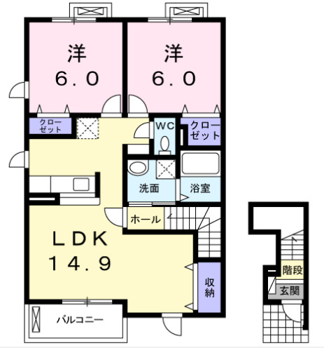 ソレイユ 一番館の間取り