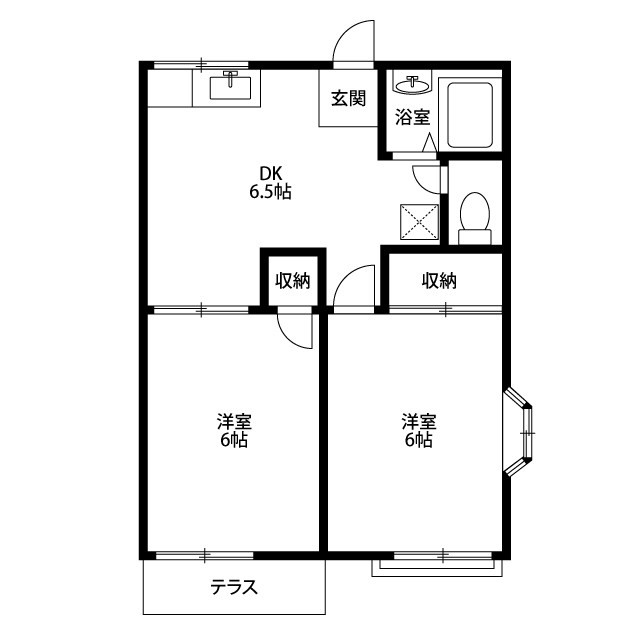 つるやハイツの間取り