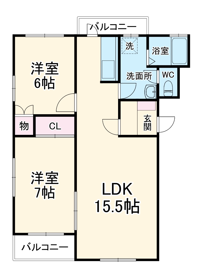 アトゥーレSの間取り