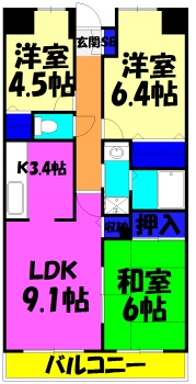 コンフォート津田沼弐番館の間取り