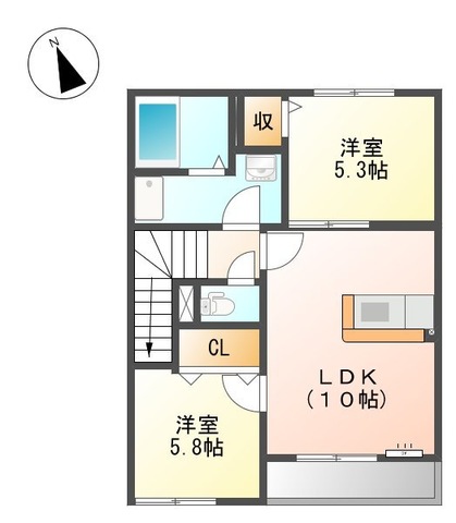 ヴェルジュみのやまⅡの間取り