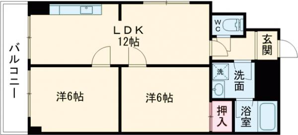 第21長栄コーポ小山の間取り