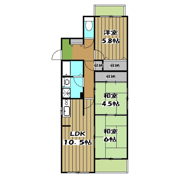 ヴェルデ三番館の間取り