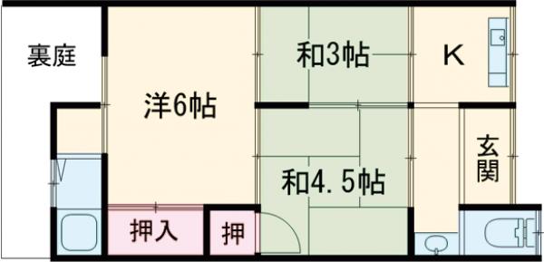 中村垣内25-5連棟貸家の間取り