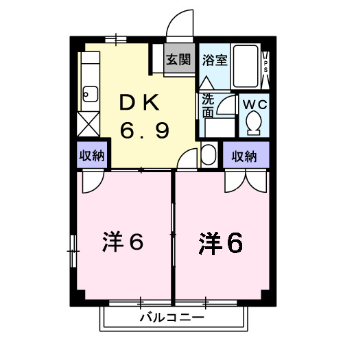 カサグランデ宍戸Ｂの間取り