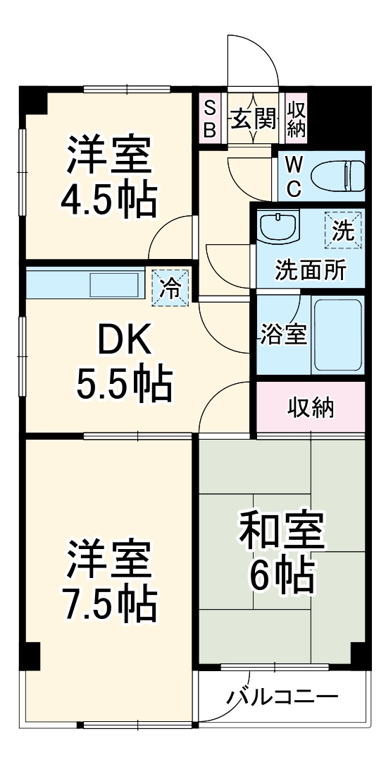 マンションアドミール・201号室の間取り