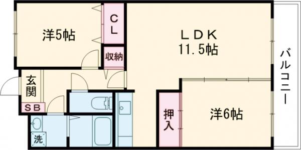 スカイビュー東土川の間取り