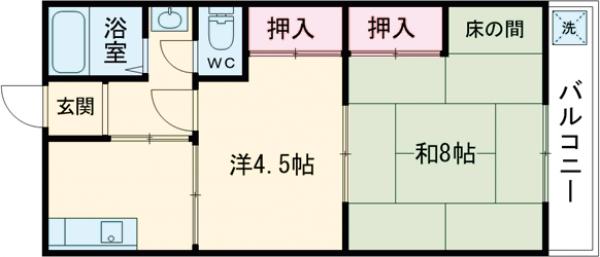 洛西マンション№2の間取り