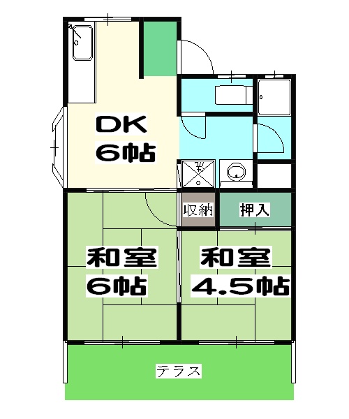長曽ハイツⅠの間取り