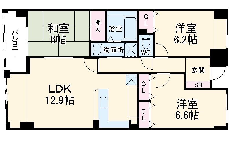パインフィールド五条の間取り
