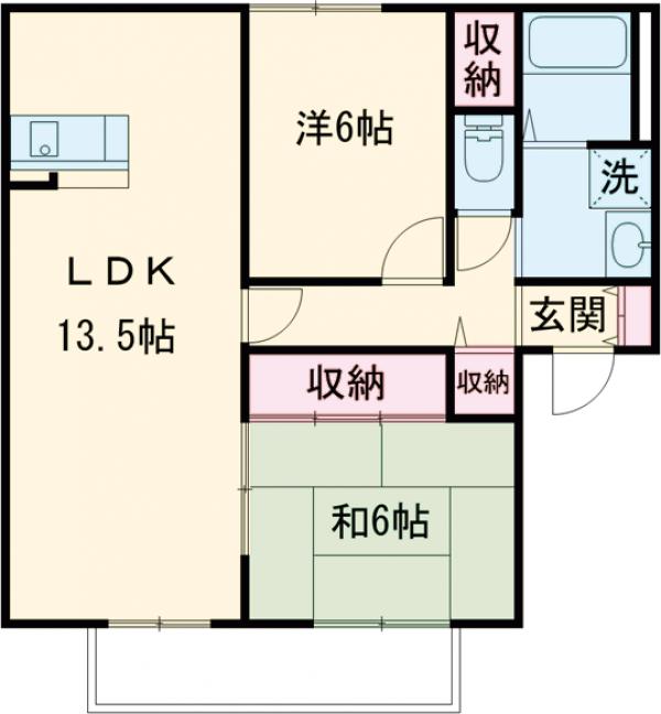 アルデア岸ノ上 オエステの間取り