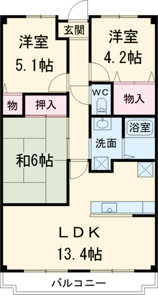 ナーシサス法橋の間取り