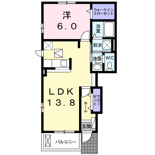 ハーベストコートAの間取り
