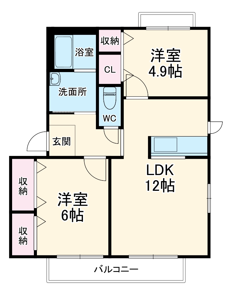 第1ローズハイムA棟の間取り