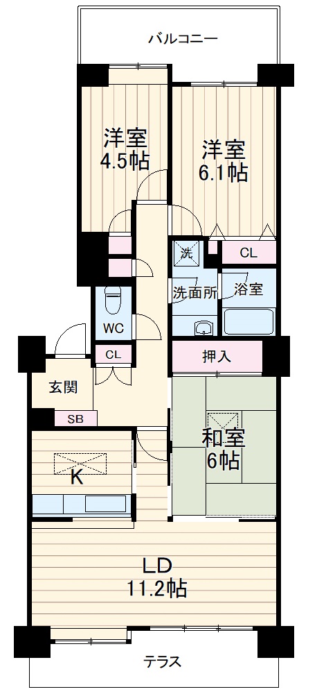 流山ニューシティ・ステージ弐壱パークサイドコートの間取り