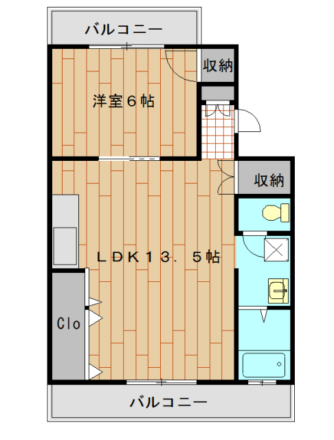 大六天マンションの間取り