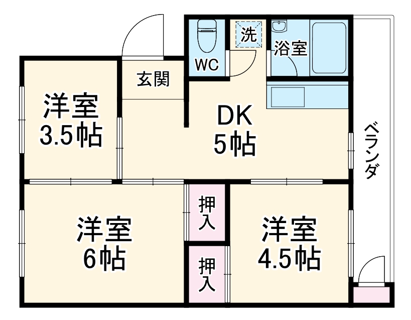 高間コーポの間取り