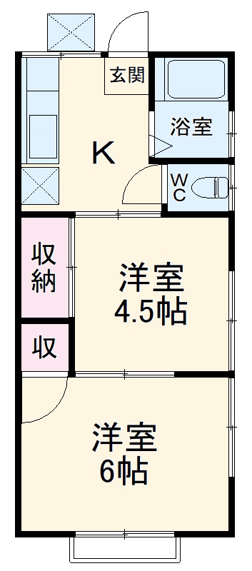 上新井の完工年月(1981年9月)築の賃貸アパートの間取り