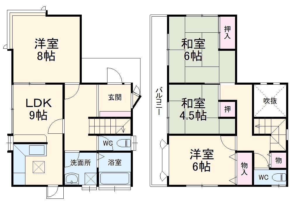 岩山戸建・1号室の間取り