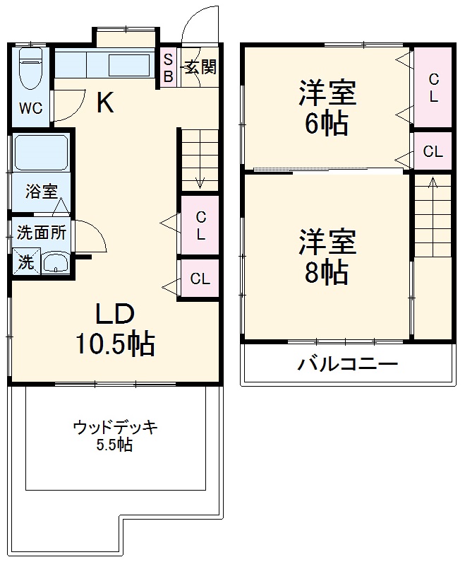 中原4丁目テラスハウスの間取り