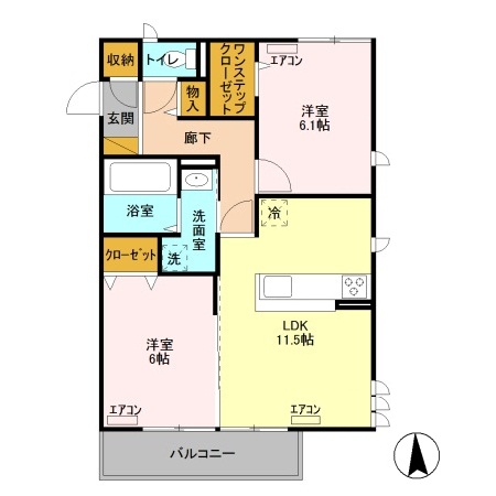 プラウドパークス朝倉の間取り