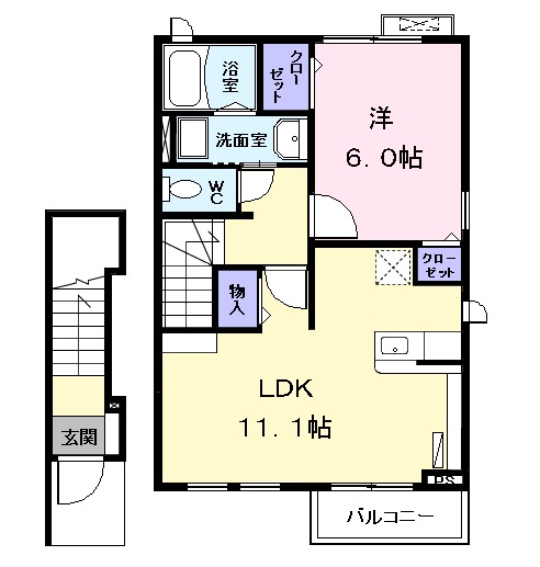 ファンタジア Bの間取り