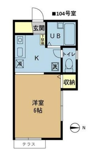 ピアヤナガワ・104号室の間取り