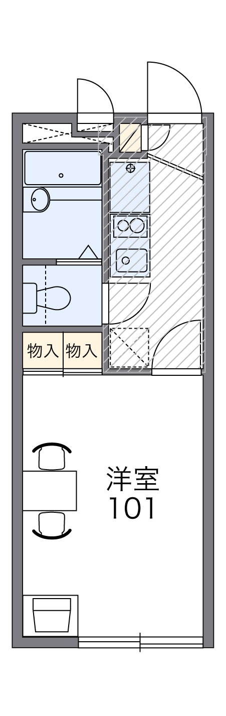 レオパレス三鷹深大寺・104号室の間取り