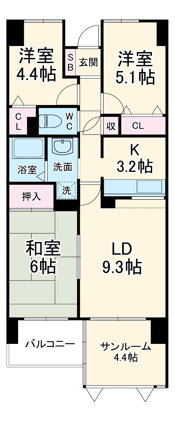 クレールセントラルの間取り